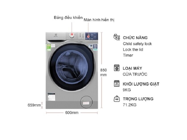 máy giặt electrolux 9kg ewf9024adsa