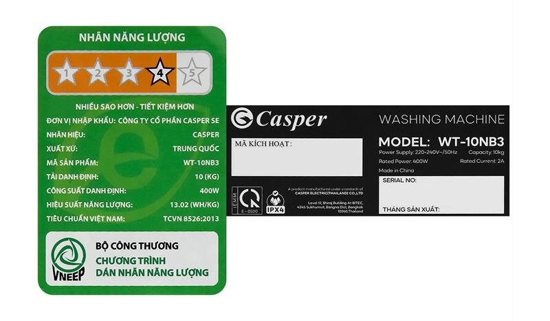 Đánh giá thực tế máy giặt Casper WT-10NB3 10kg: Người dùng nói gì?