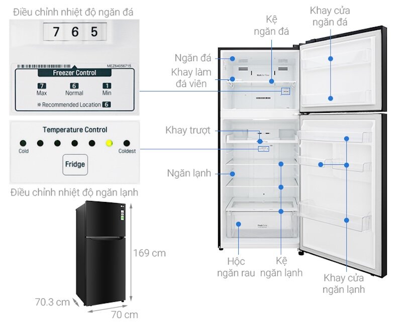 Tính năng tủ lạnh LG Inverter 393 lít GN-B422WB