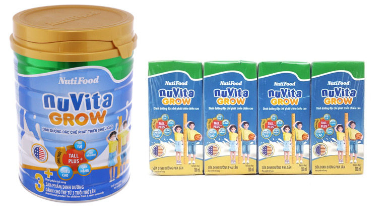 Sữa bột Nutifood NuVita Grow 3+ dành cho trẻ từ 3 tuổi trở lên