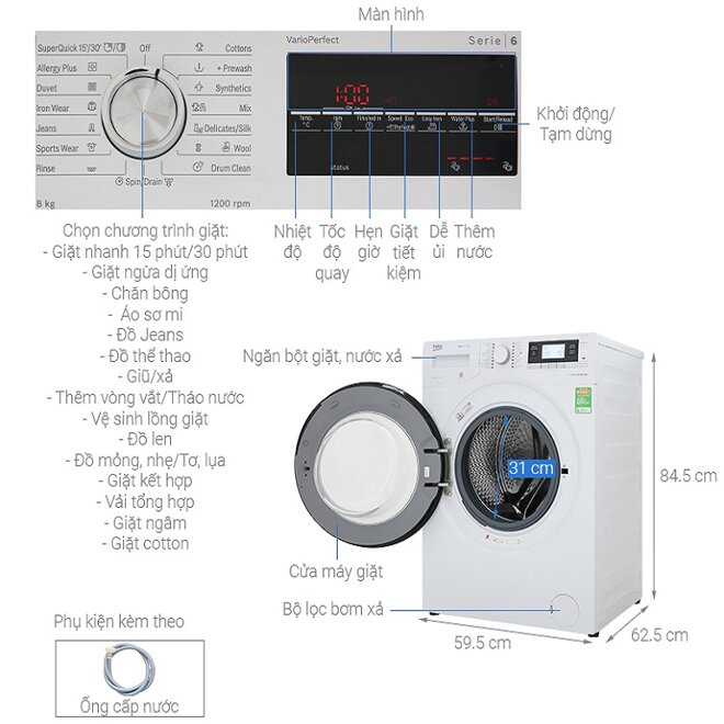 bảng điều khiển máy giặt Bosch