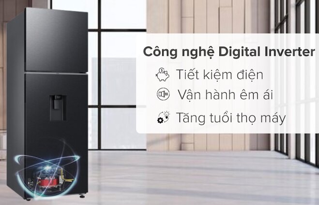 Tủ lạnh Samsung Inverter 345 lít RT35CG5544B1SV sử dụng công nghệ Digital Inverter tiết kiệm điện