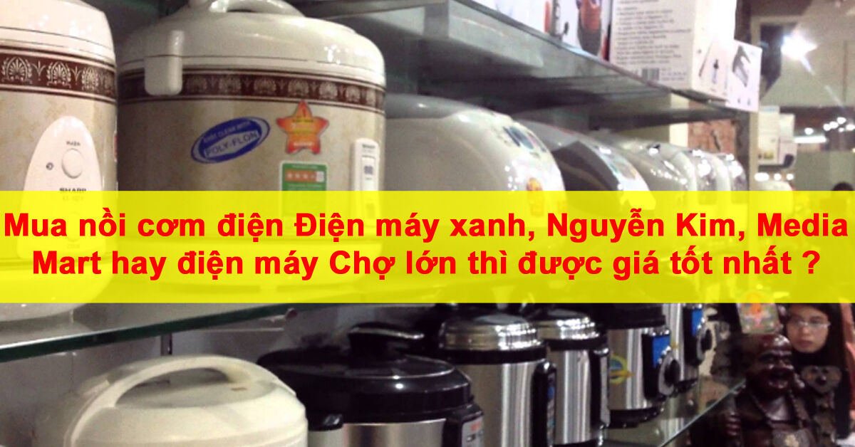 Mua nồi cơm điện Điện máy xanh , Nguyễn Kim , Media Mart hay điện máy Chợ lớn thì được giá tốt nhất ?