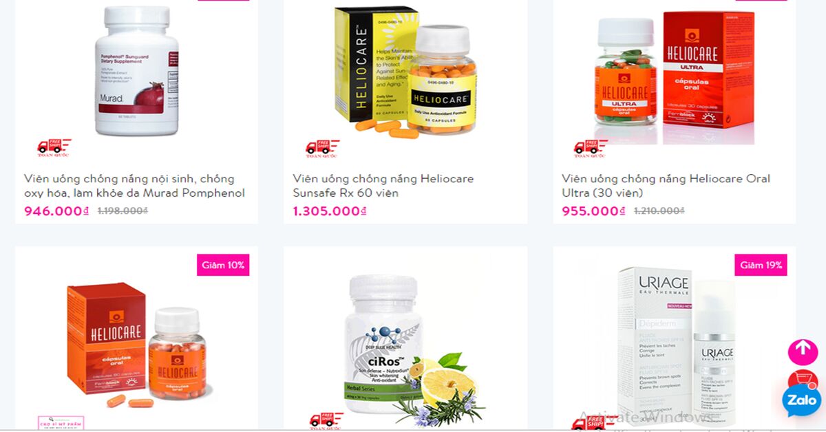 Mua viên uống chống nắng ở đâu ?