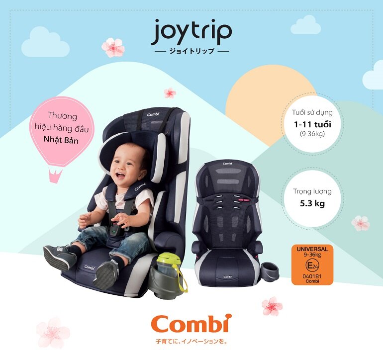 Ghế ngồi xe ô tô cho bé Combi Joytrip Plus 