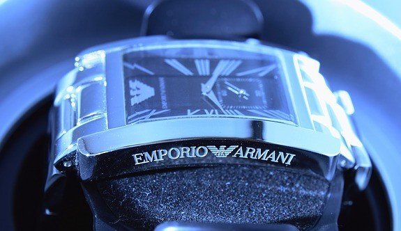 armani watch on display 