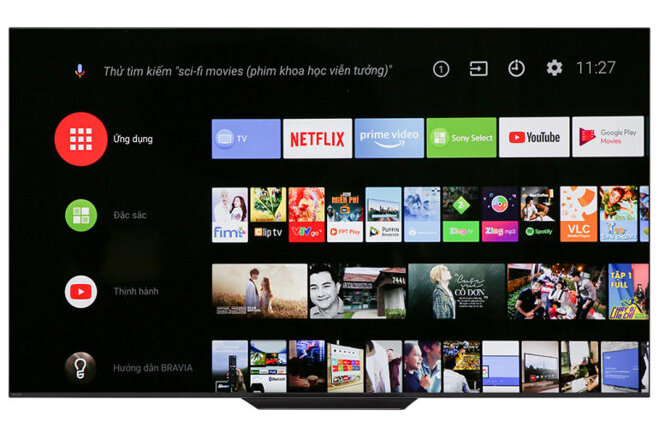 Nhận xét hệ điều hành Android trên Tivi OLED Sony 55 inch 55A8F, 4K HDR