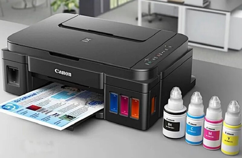 Máy in phun màu Canon Pixma G2010 có thiết kế nhỏ gọn cùng các chức năng scan, in, fax và photocopy vô cùng tiện lợi