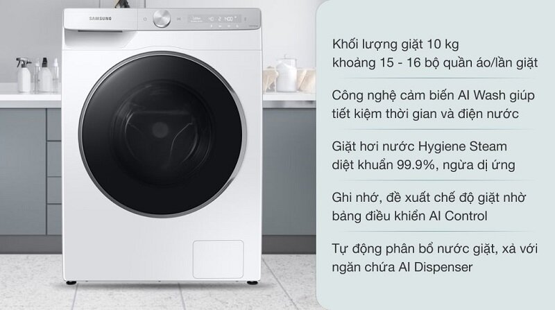 Loạt máy giặt Samsung 10kg cửa ngang giảm giá