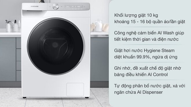 Loạt máy giặt Samsung 10kg cửa ngang giảm giá 