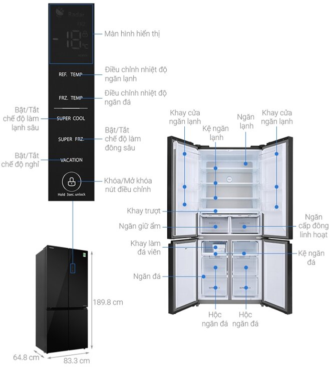 Tủ lạnh có khóa trẻ em