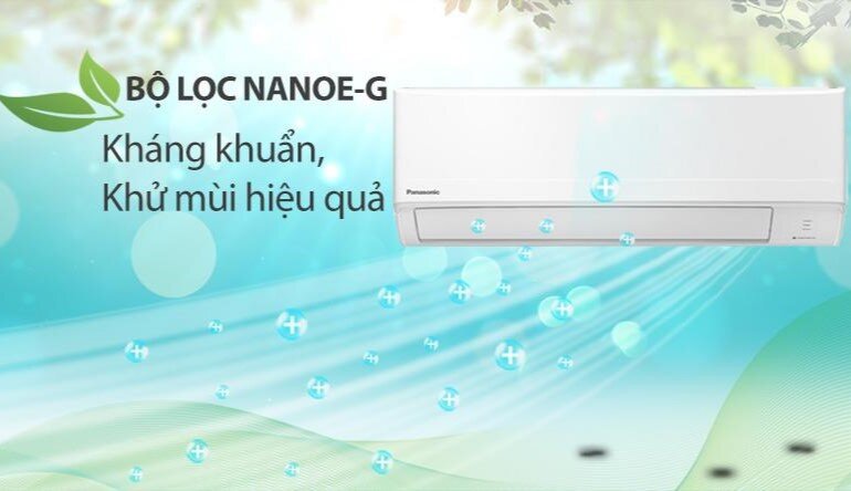 Bộ lọc Nanoe-G độc quyền giúp điều hòa Panasonic N9WKH-8 loại bỏ tới 99.99% vi khuẩn