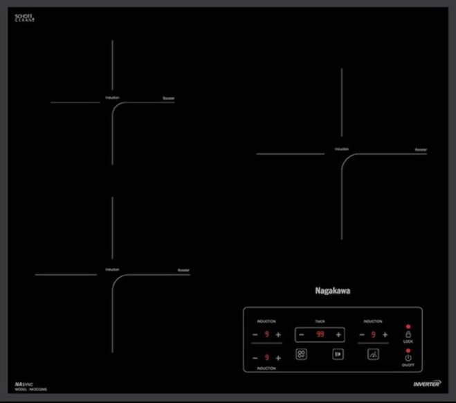 Bếp 3 lò điện từ Nagakawa NK3C02MS
