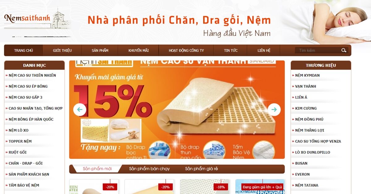 Nemsaithanh.com – Nhà phân phối chính hãng thương hiệu nệm hàng đầu Việt Nam