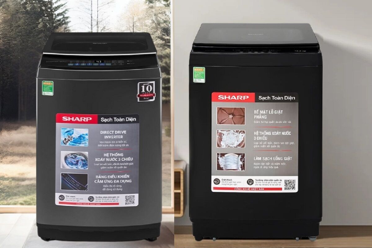 Nên mua máy giặt Sharp 13Kg ES-TM130CD-DS hay ES-TM125CN-BK?