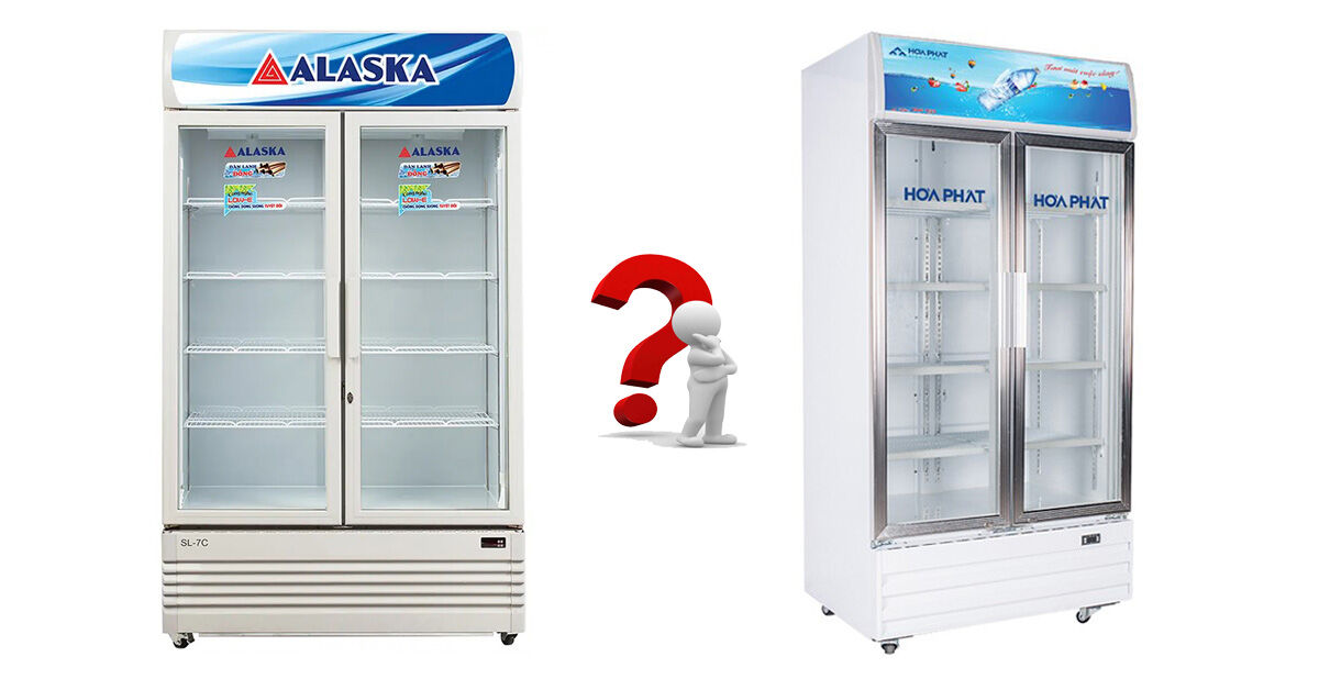 Nên mua tủ mát 2 cánh Inverter của Hòa Phát hay Alaska?