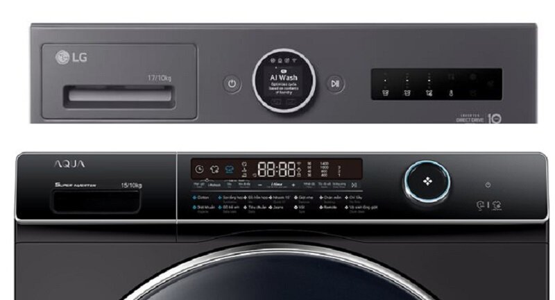 Trên 20 triệu nên mua máy giặt sấy LG F2517RNTG hay Aqua Inverter AQD-AH1500H PS?