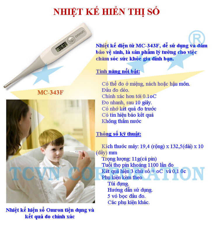 Nhiệt kế điện tử Omron MC 343F - cho kết quả nhanh chóng
