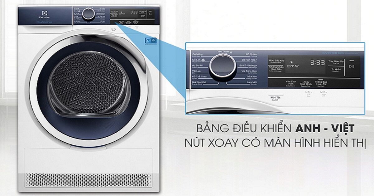 Những tính năng vượt trội của máy sấy Electrolux 8 Kg lồng ngang Inverter EDH803BEWA