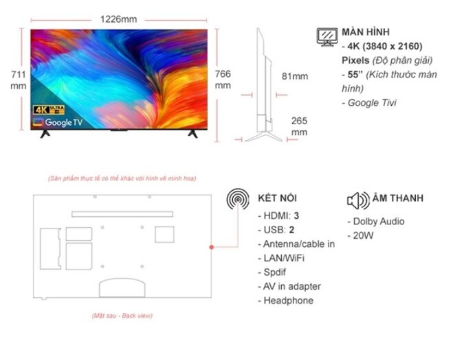 google tivi tcl 55p638