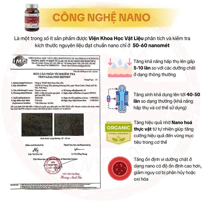 Bổ sung axit amin hiệu quả vượt trội với Xnumx Amino công nghệ Nano đột phá