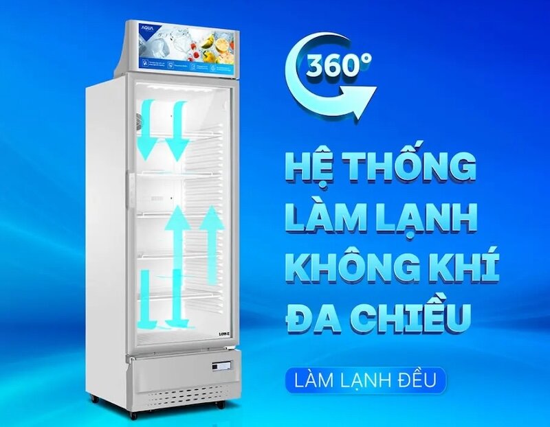 Tủ mát Aqua 1 cánh 340 lít AQS-AF440S nhỏ gọn, tiết kiệm diện tích không gian