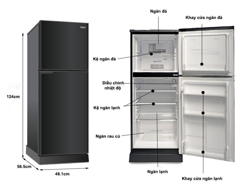Tủ lạnh Aqua 130l AQR-T150FA BS