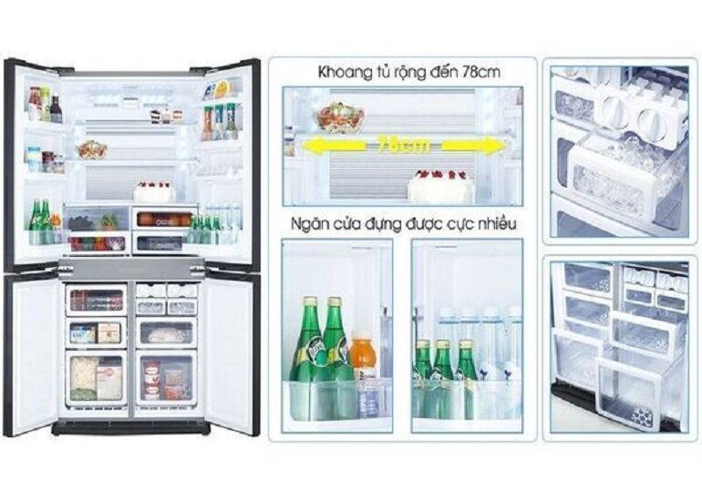 So sánh tủ lạnh Hitachi 3 cửa r-fwb490pgv9 gbk và Sharp 4 cửa sj-fx688vg-rd, nên mua loại nào?