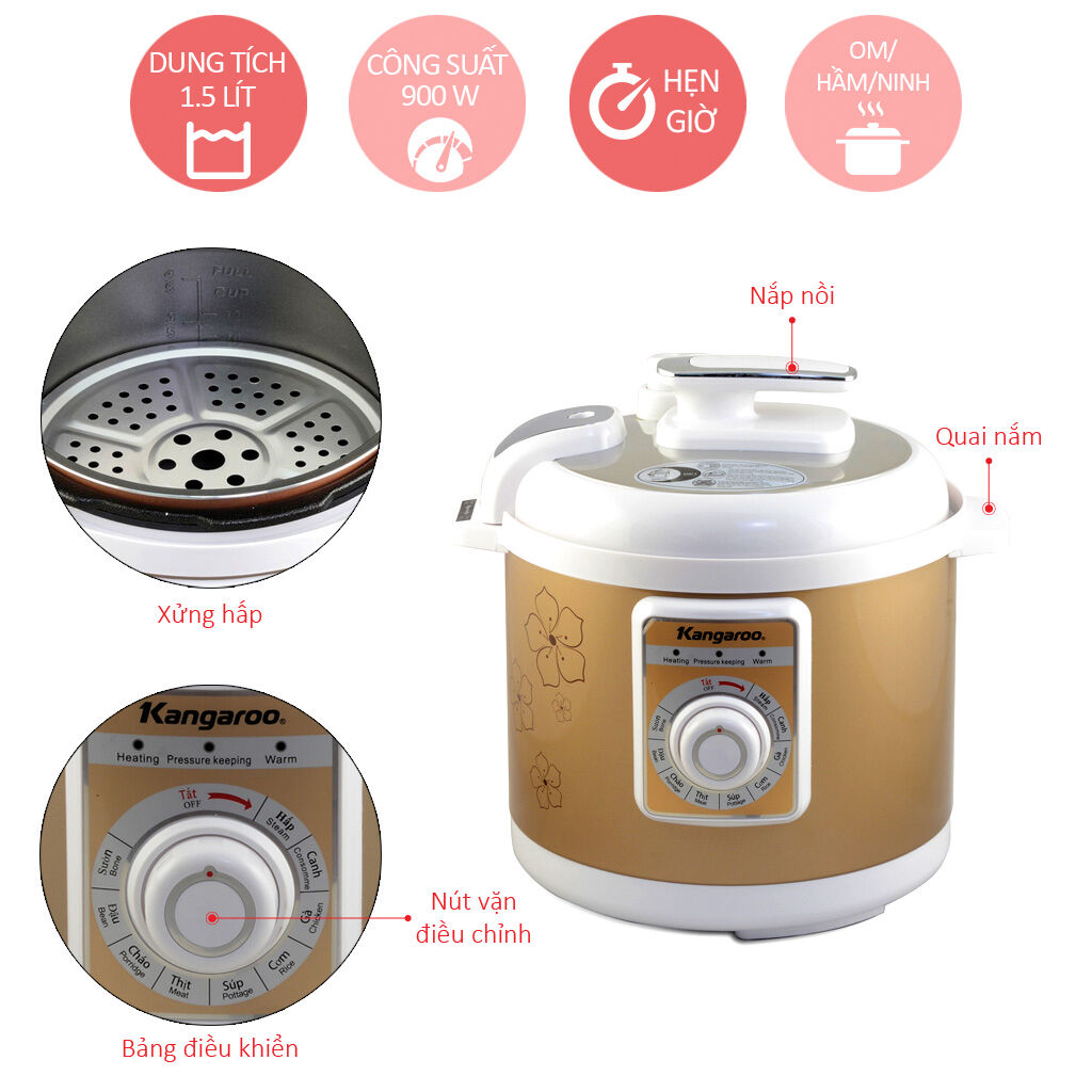 Nồi áp suất điện Kangaroo KG137 có tốt không, giá bao nhiêu, cách dùng như thế nào?