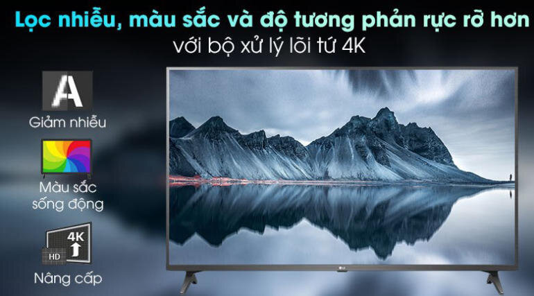 Smart Tivi LG 4K 50UP7720PTC được trang bị bộ xử lý lõi tứ 4K hiện đại