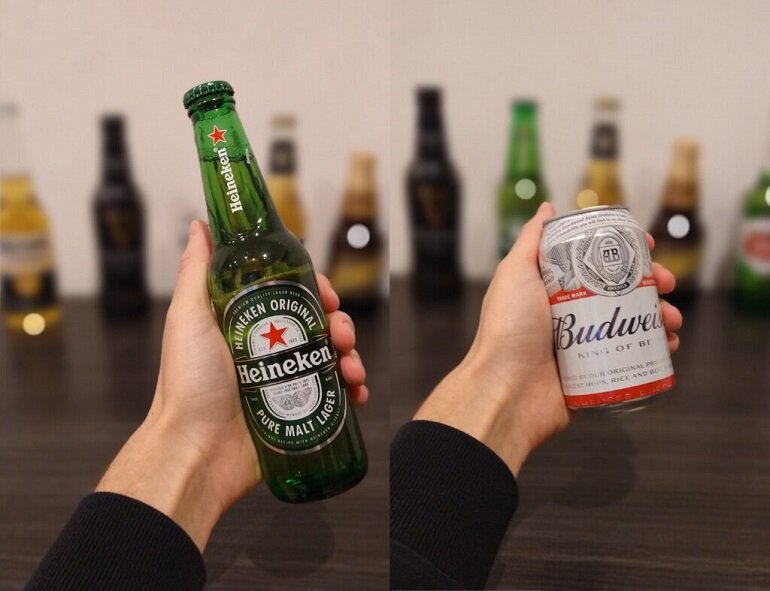 Sự khác biệt giữa bia Heineken và bia Budweiser là gì?