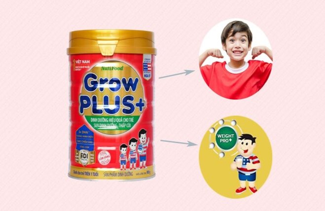 Sữa Grow Plus đỏ có công thức Weight tối ưu kết hợp các vitamin và khoáng chất khác