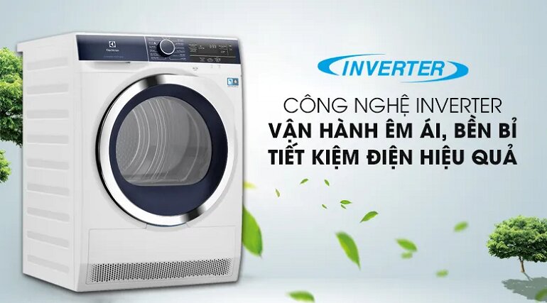 Máy sấy Electrolux 8 Kg lồng ngang Inverter EDH803BEWA