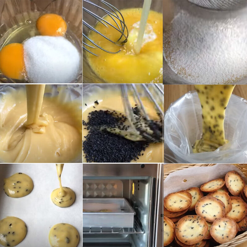 làm bánh kẹo Tết: Cách làm bánh quy mè