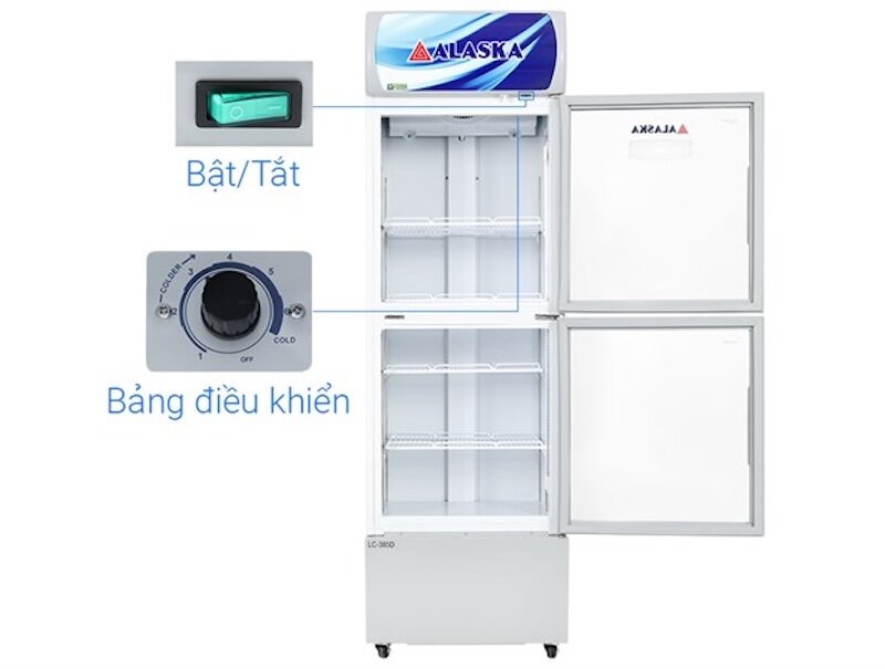 Tủ mát Alaska 2 cánh 382 lít LC-385D được trang bị nhiều tính năng hiện đại