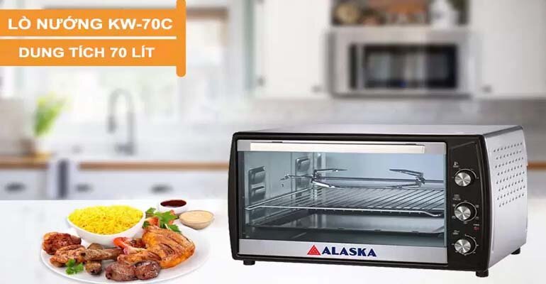 Alaska KW-70C có công suất nấu lớn lên đến 2000W lò nướng Alaska