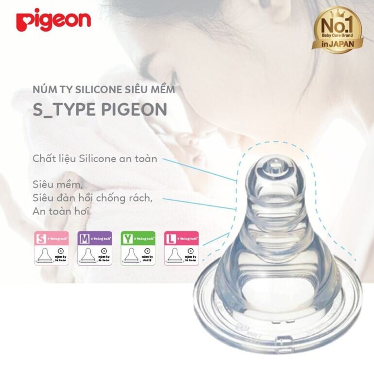 Những lưu ý khi dùng núm ty Pigeon cổ hẹp cho bé