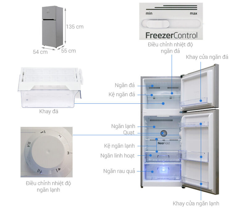 Tủ lạnh Beko Inverter 188 lít RDNT200I50VS - Giá tham khảo: 5.140.000 vnd