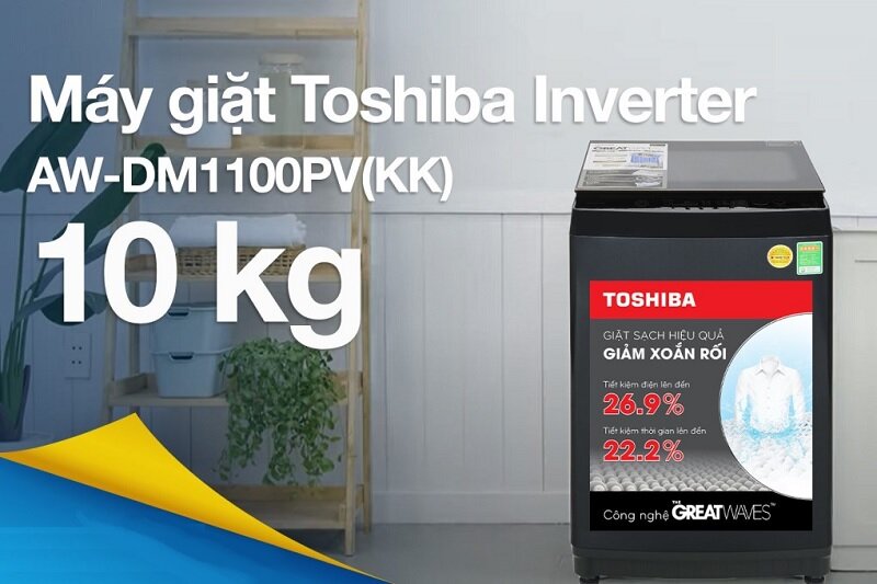 Máy giặt Toshiba AW-DM1100PV(KK) giá chỉ hơn 4 triệu nhưng chất lượng 