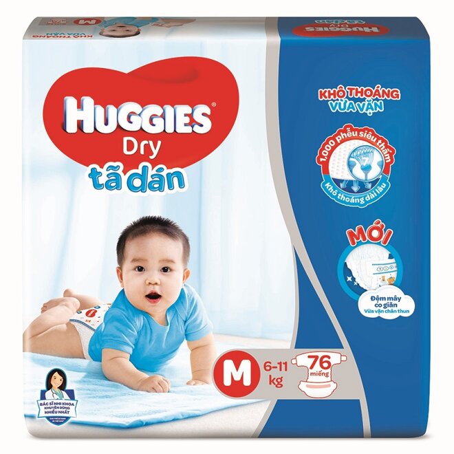 Tã dán Huggies có nhiều loại, kích thước phù hợp với trẻ