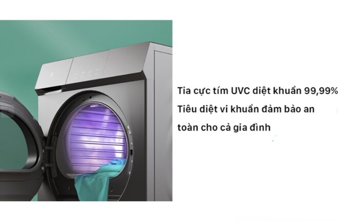 Máy sấy quần áo bơm nhiệt Xiaomi Mijia H100MJ102S có tia UV diệt khuẩn tới 99.99% giá chỉ 13 triệu đồng