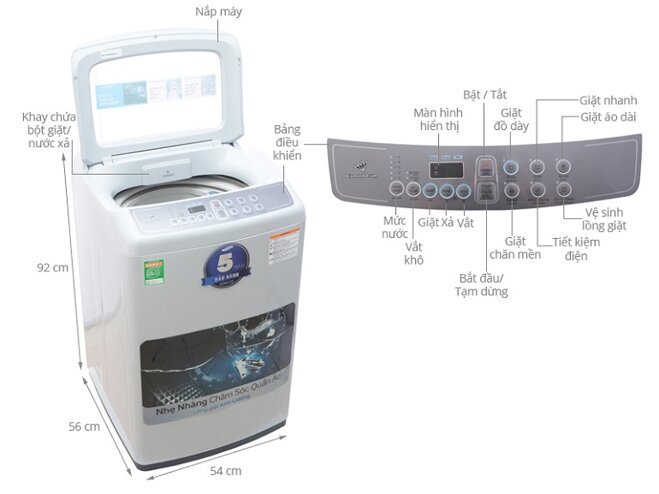 Cách vắt quần áo bằng máy giặt Samsung cửa trên