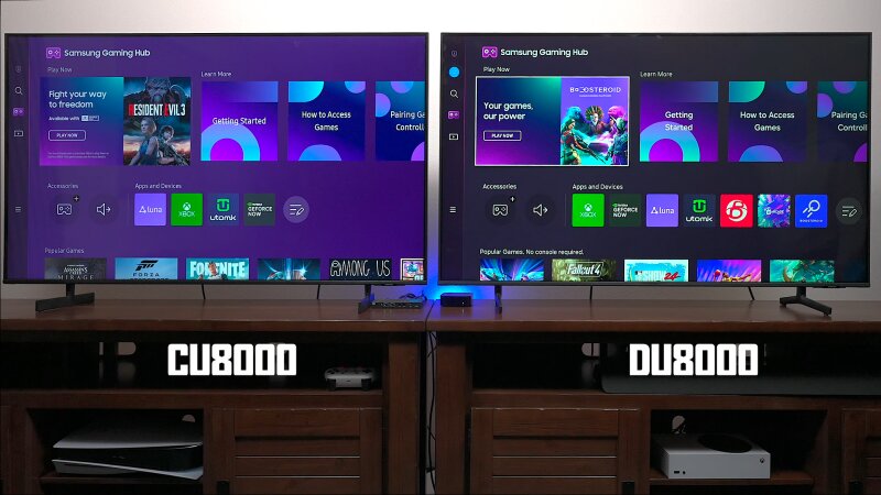 Compare Samsung DU8000 and CU8000 TVs: Generation 2024 has a few small advantages!