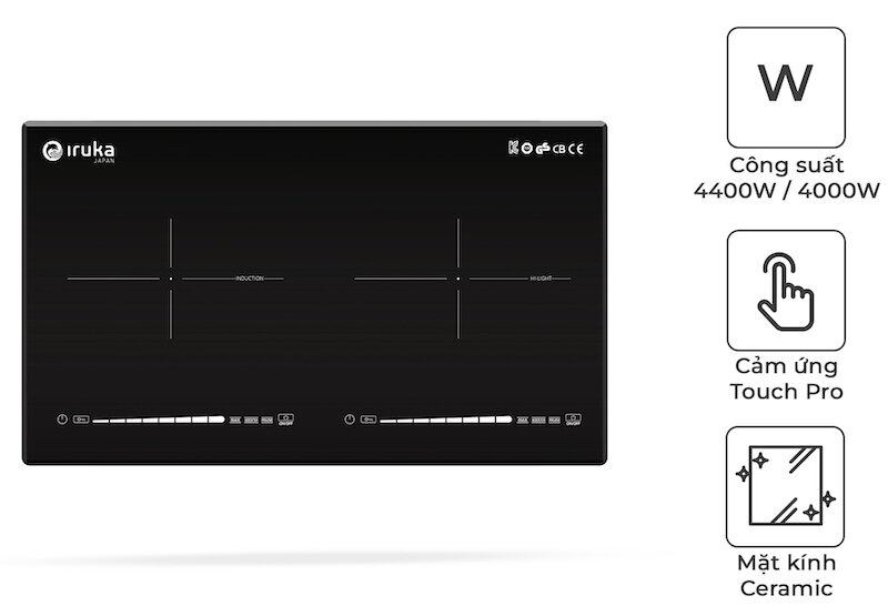 Bếp điện từ Iruka I-26 thiết kế đẹp mắt, công suất mạnh mẽ