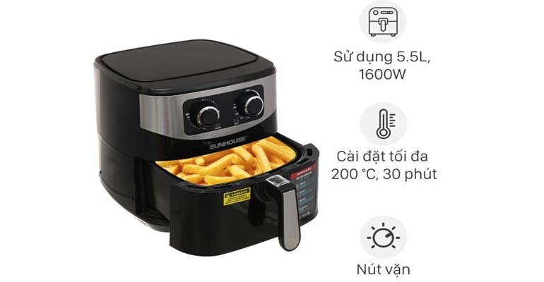 Đánh giá về dòng nồi chiên không dầu Sunhouse SHD4062 Nồi chiên không dầu Sunhouse SHD4062