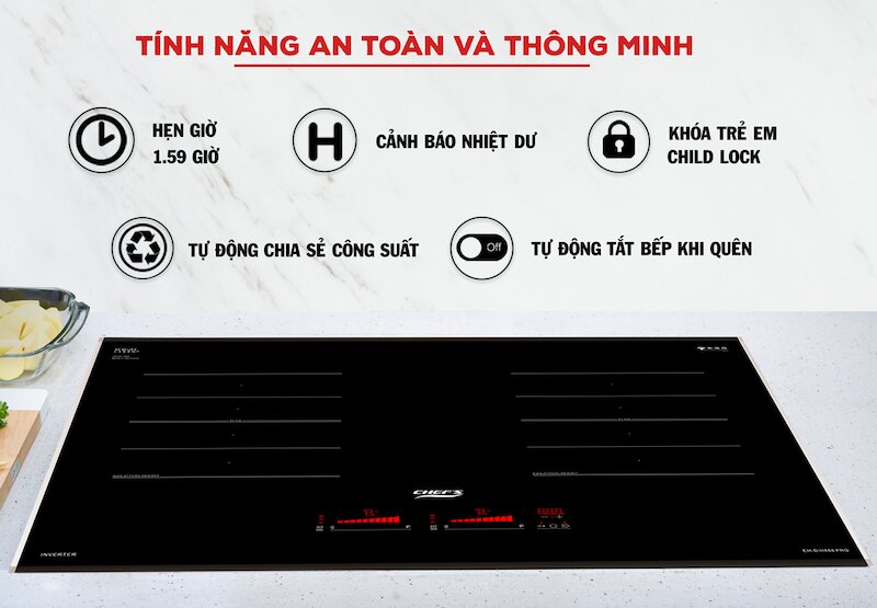 Chefs EH-DIH888 PRO: Bếp từ thông minh, nhiều tính năng hiện đại