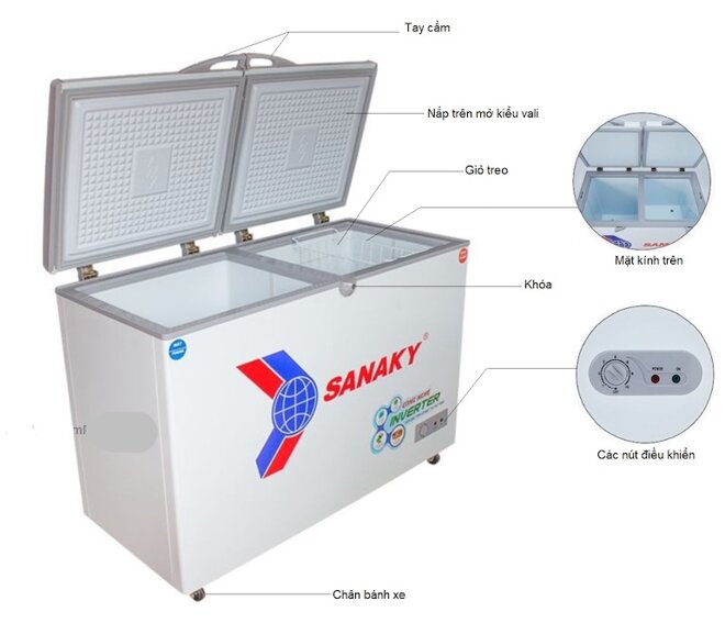 Tủ cấp đông 2 ngăn 2 cánh Sanaky VH-6699W3