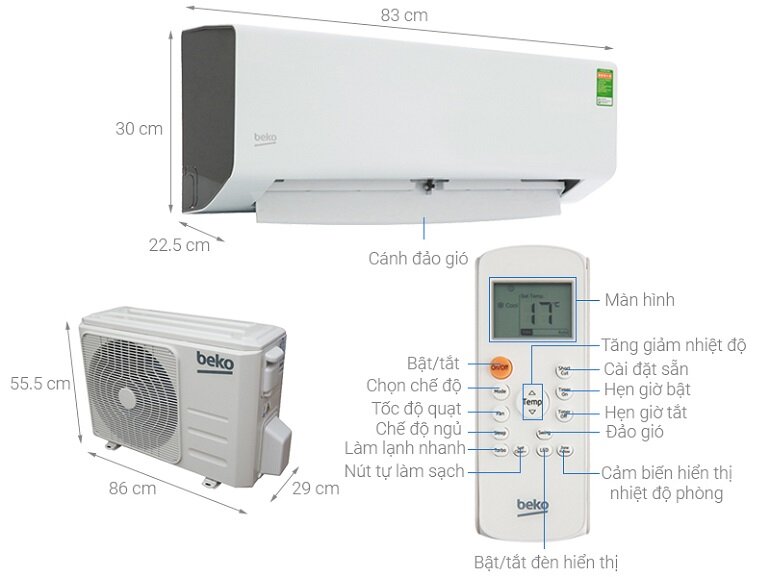 máy lạnh Beko 1 HP RSSC09CV