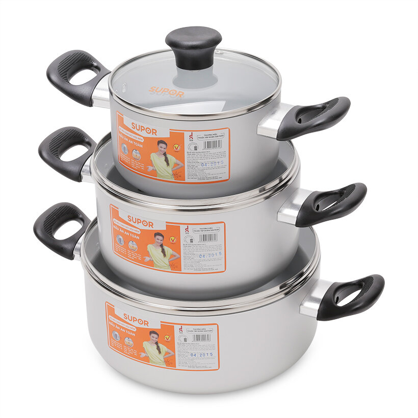 Bộ nồi canh Supor S17AT1 hợp kim nhôm oxy hóa mềm