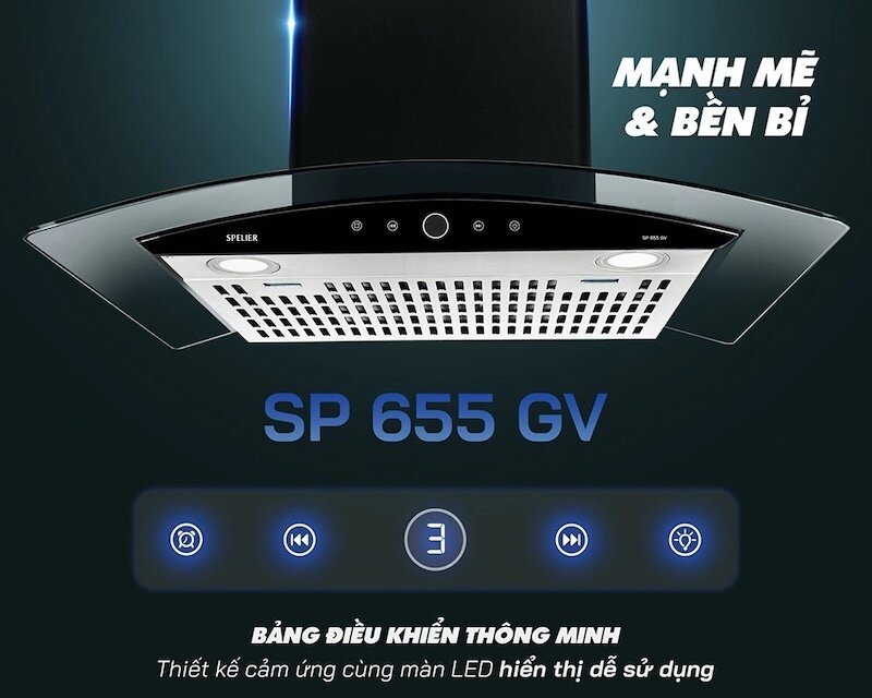 Máy hút mùi Spelier SP 655 GV người giữ nhịp cho căn bếp hiện đại